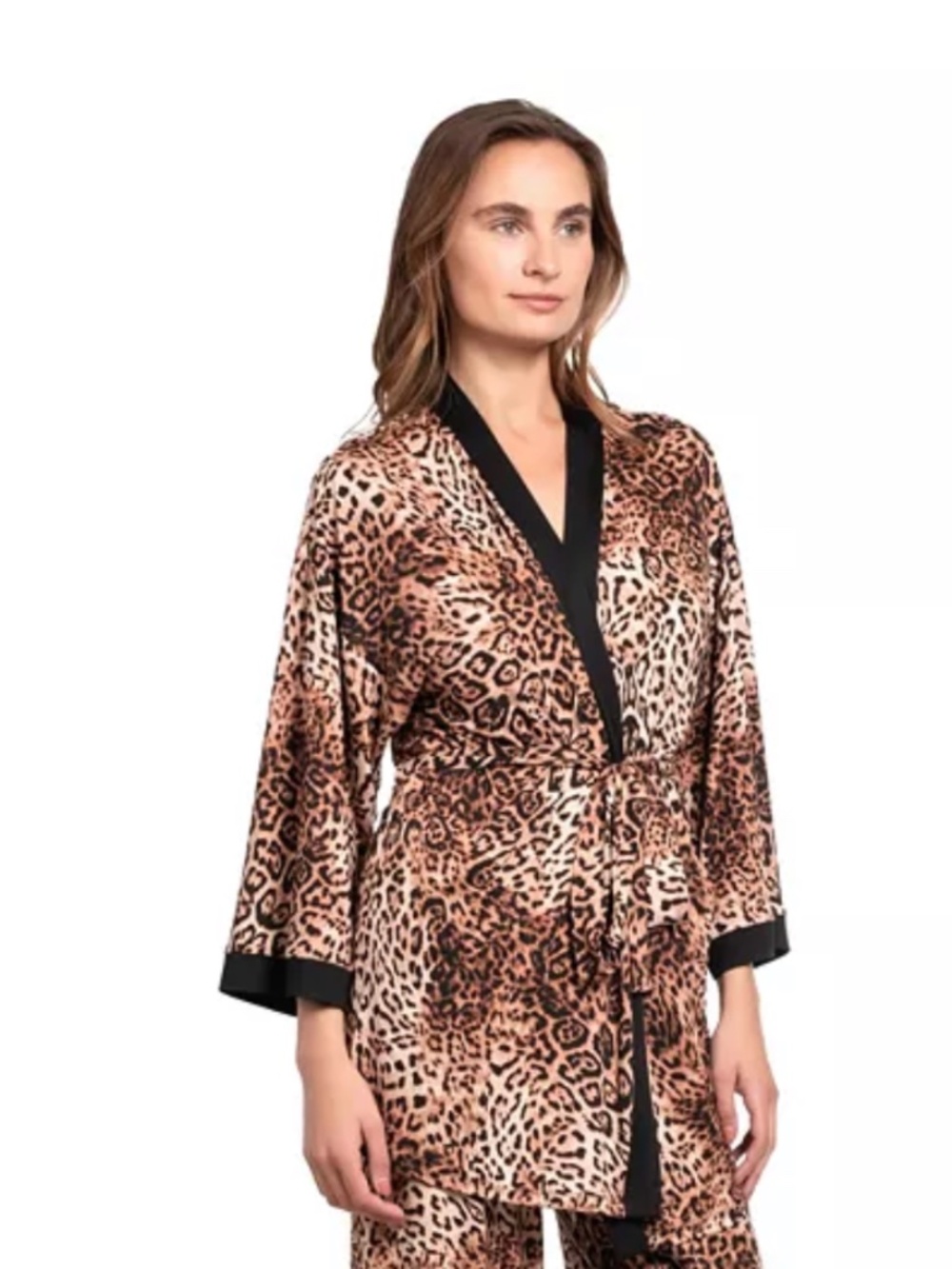 Linea Donatella Women's Leopard Robe NWT